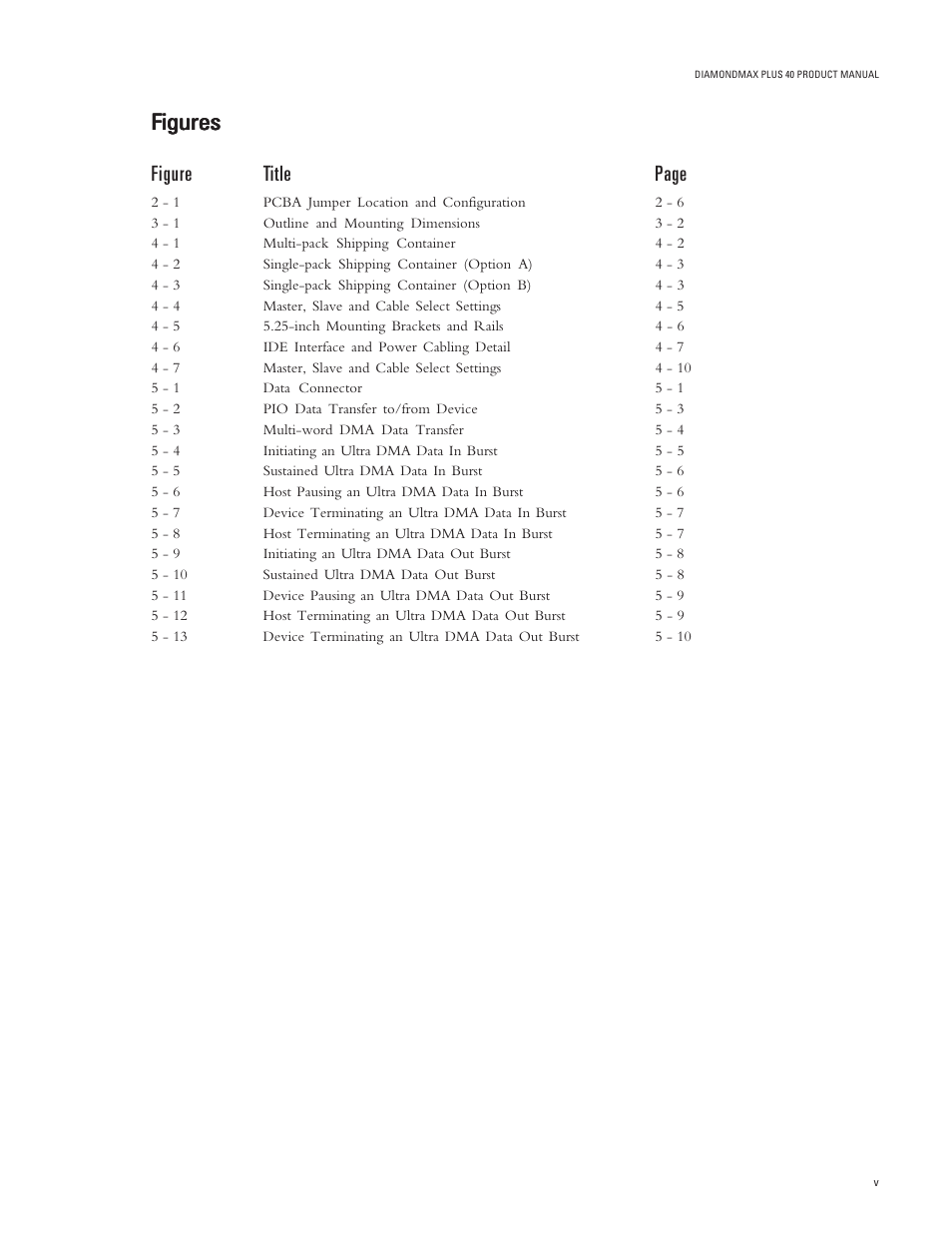 Figures, Figure title page | Maxtor DIAMONDMAX PLUS 40 54098U8 User Manual | Page 7 / 62