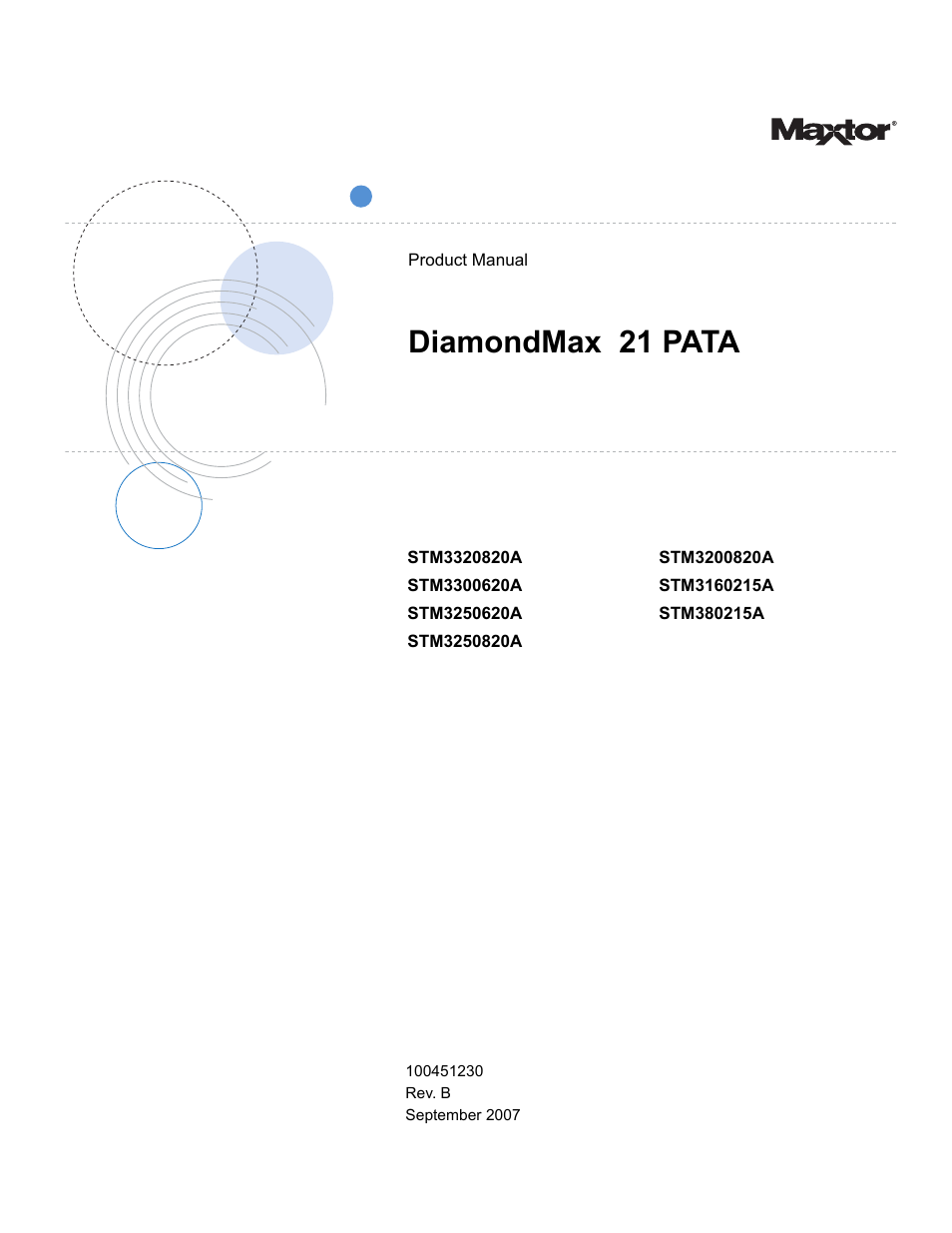 Maxtor DIAMONDMAX 21 PATA STM3300620A User Manual | 50 pages