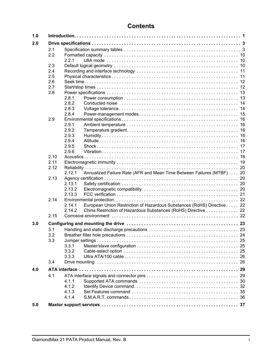 Maxtor DIAMONDMAX 21 PATA STM3300620A User Manual | Page 3 / 50