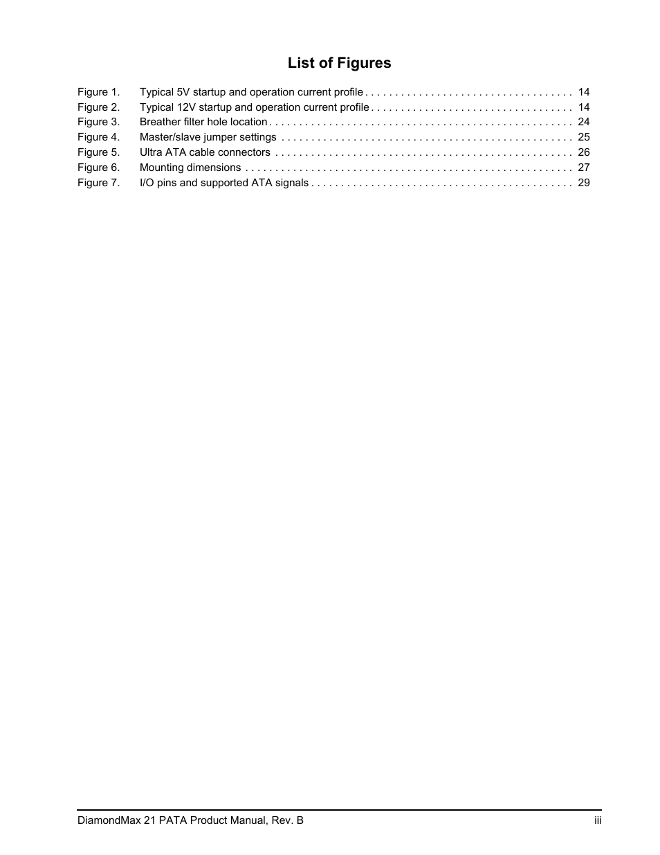 List of figures | Maxtor DIAMONDMAX 21 PATA STM3300620A User Manual | Page 5 / 50