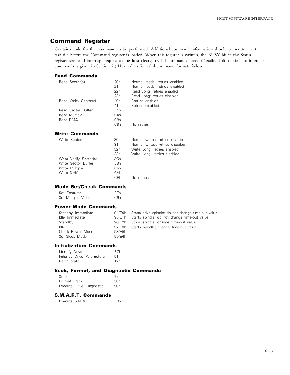 Command register | Maxtor DIAMONDMAXTM PLUS 5120 92048D8 User Manual | Page 45 / 71