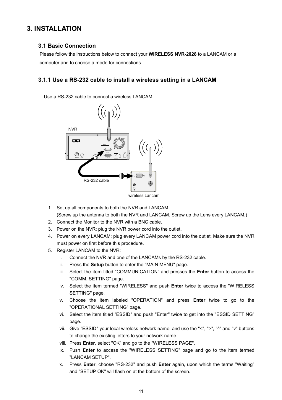 Installation, 1 basic connection | Maxtor NVR-2028 User Manual | Page 13 / 91