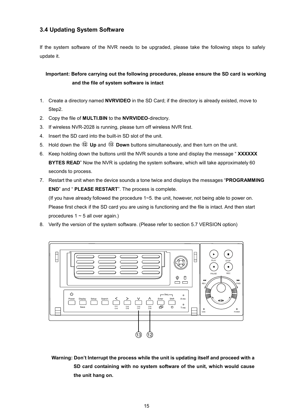 4 updating system software | Maxtor NVR-2028 User Manual | Page 17 / 91