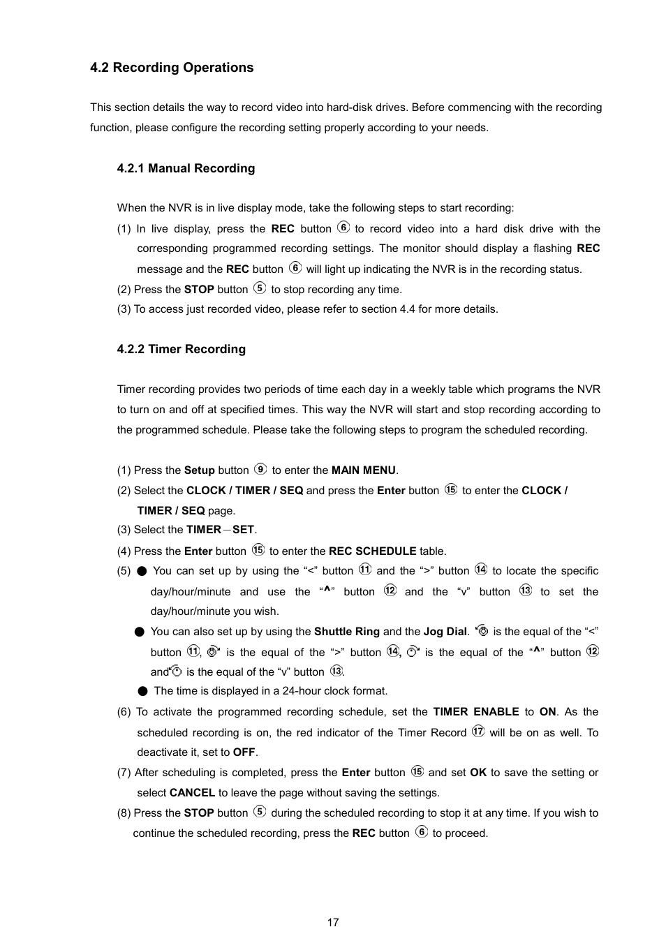 2 recording operations | Maxtor NVR-2028 User Manual | Page 19 / 91