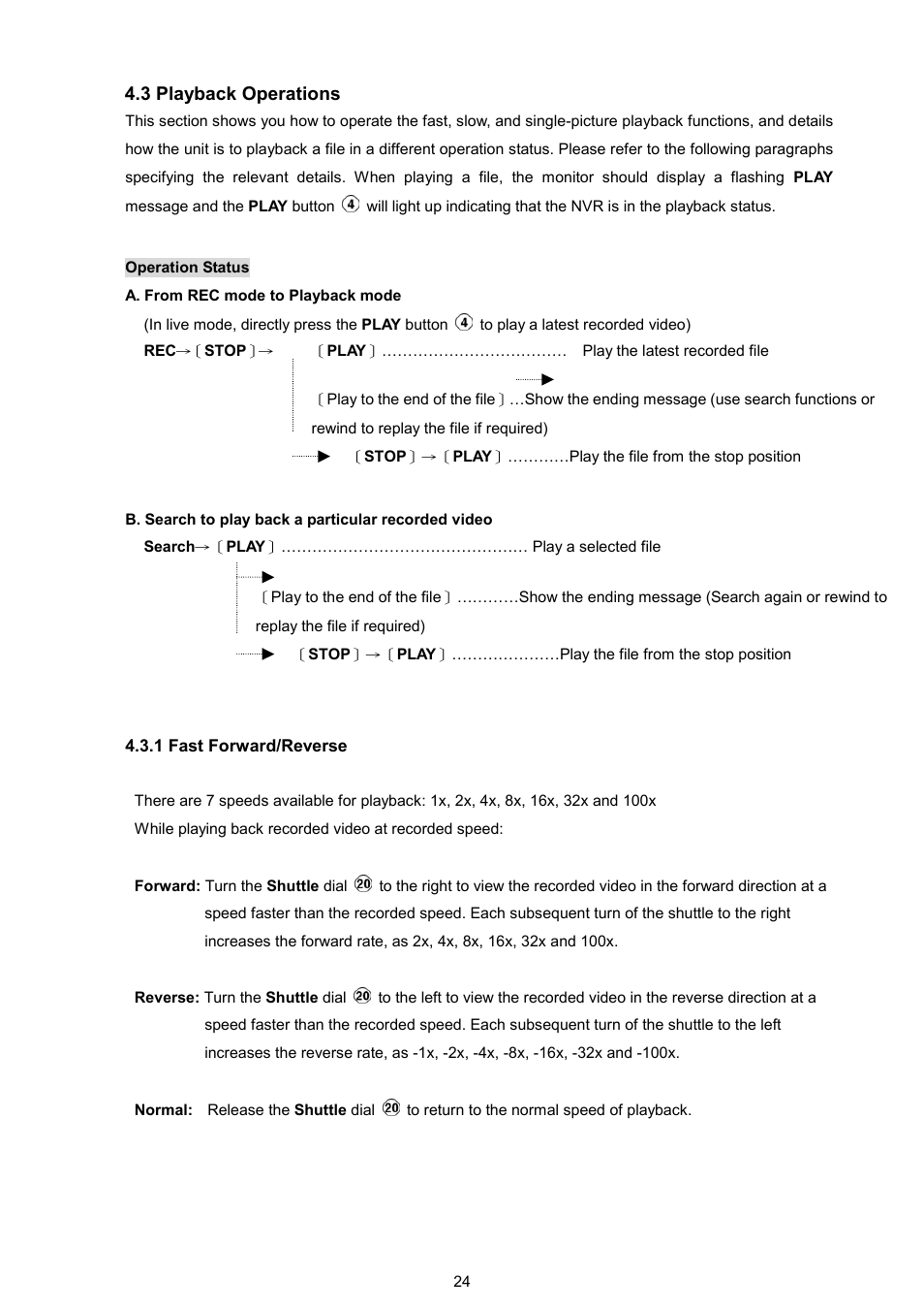 3 playback operations | Maxtor NVR-2028 User Manual | Page 26 / 91
