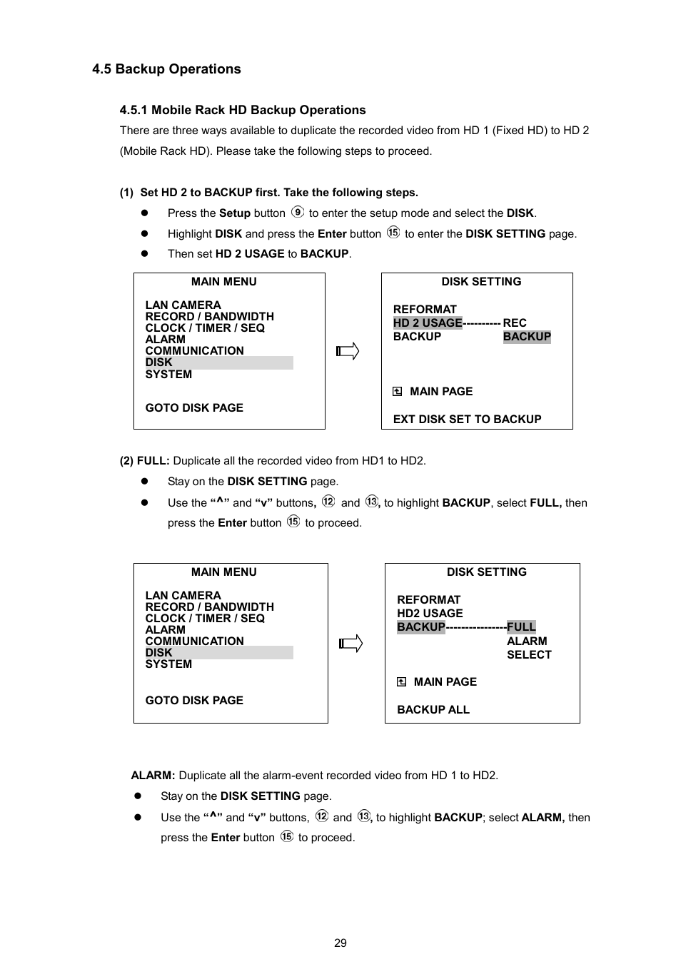 5 backup operations | Maxtor NVR-2028 User Manual | Page 31 / 91