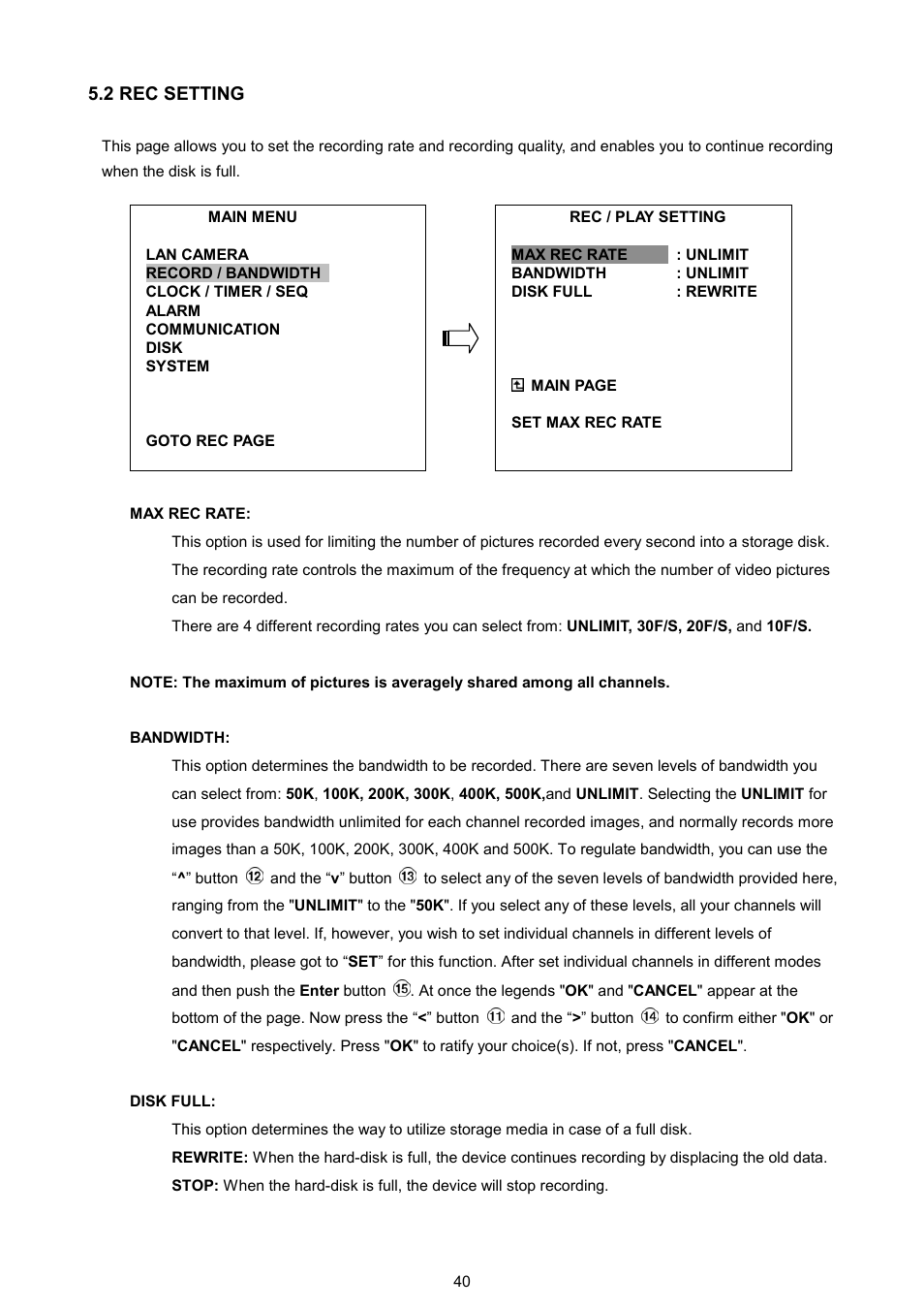 2 rec setting | Maxtor NVR-2028 User Manual | Page 42 / 91