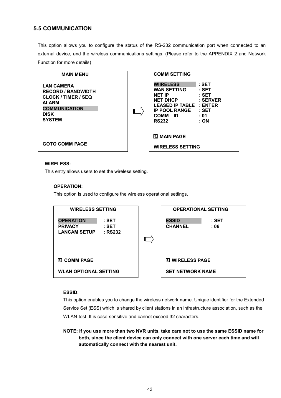 5 communication | Maxtor NVR-2028 User Manual | Page 45 / 91