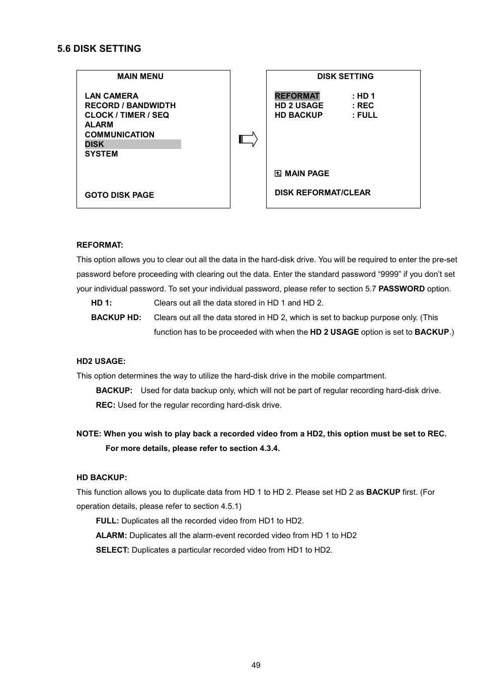 6 disk setting | Maxtor NVR-2028 User Manual | Page 51 / 91