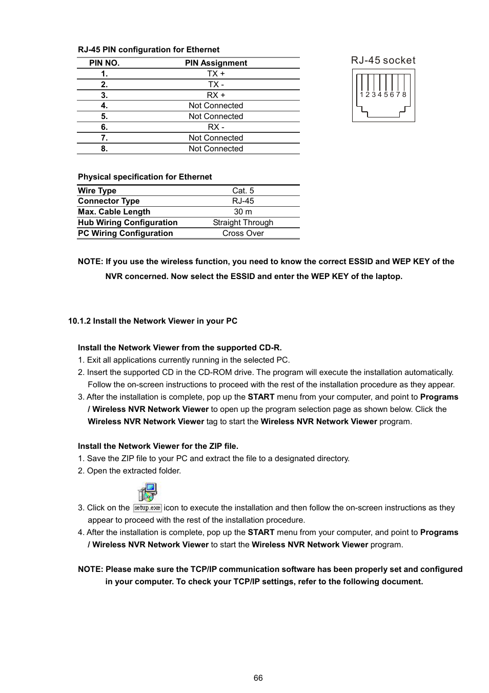 Rj-45 socket | Maxtor NVR-2028 User Manual | Page 68 / 91