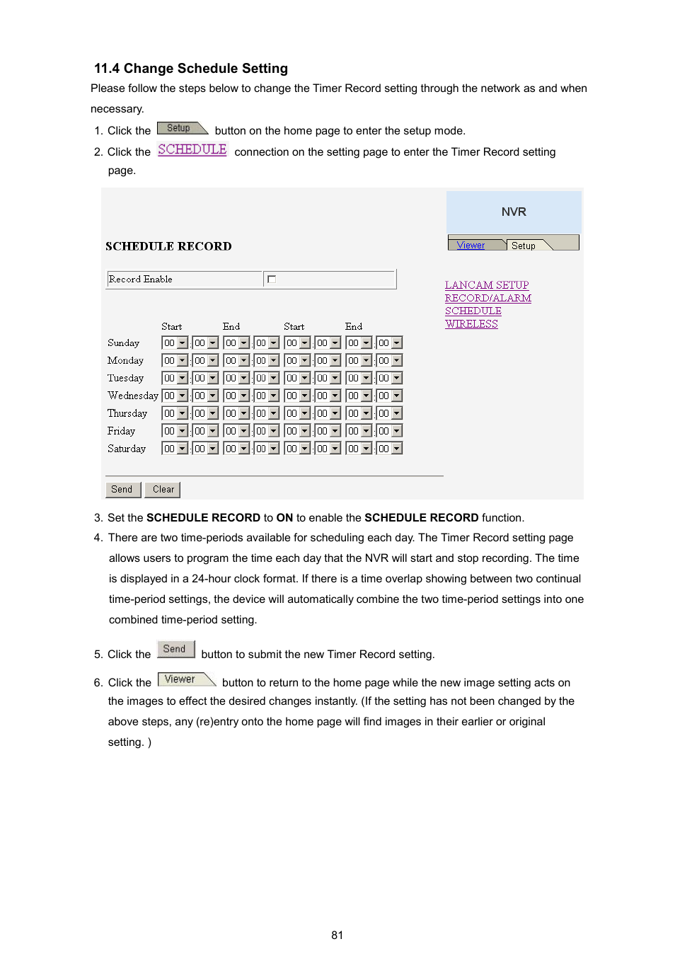 4 change schedule setting | Maxtor NVR-2028 User Manual | Page 83 / 91