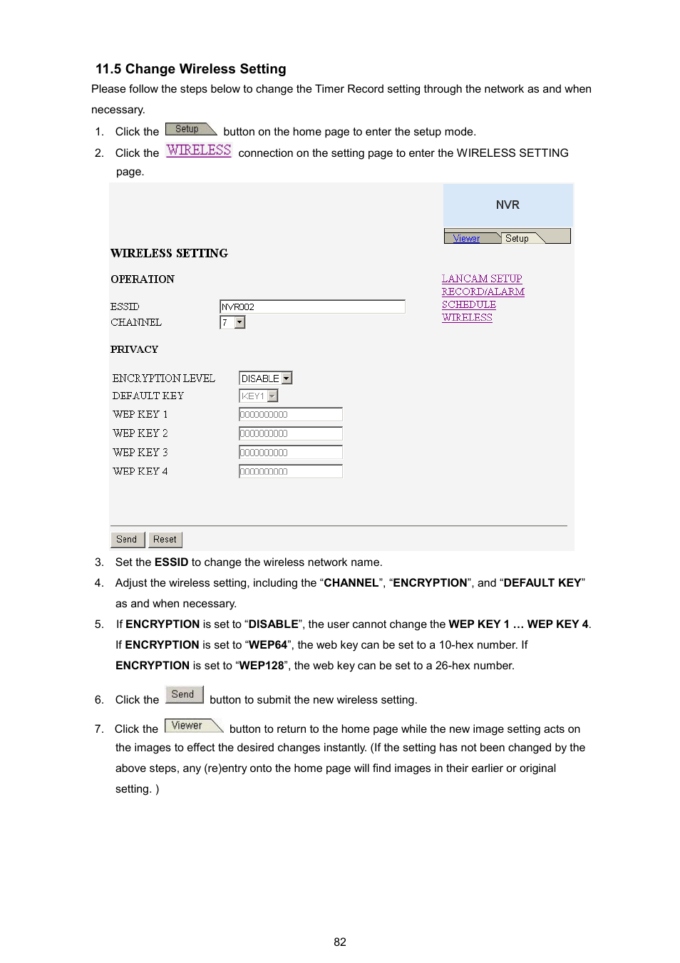 5 change wireless setting | Maxtor NVR-2028 User Manual | Page 84 / 91