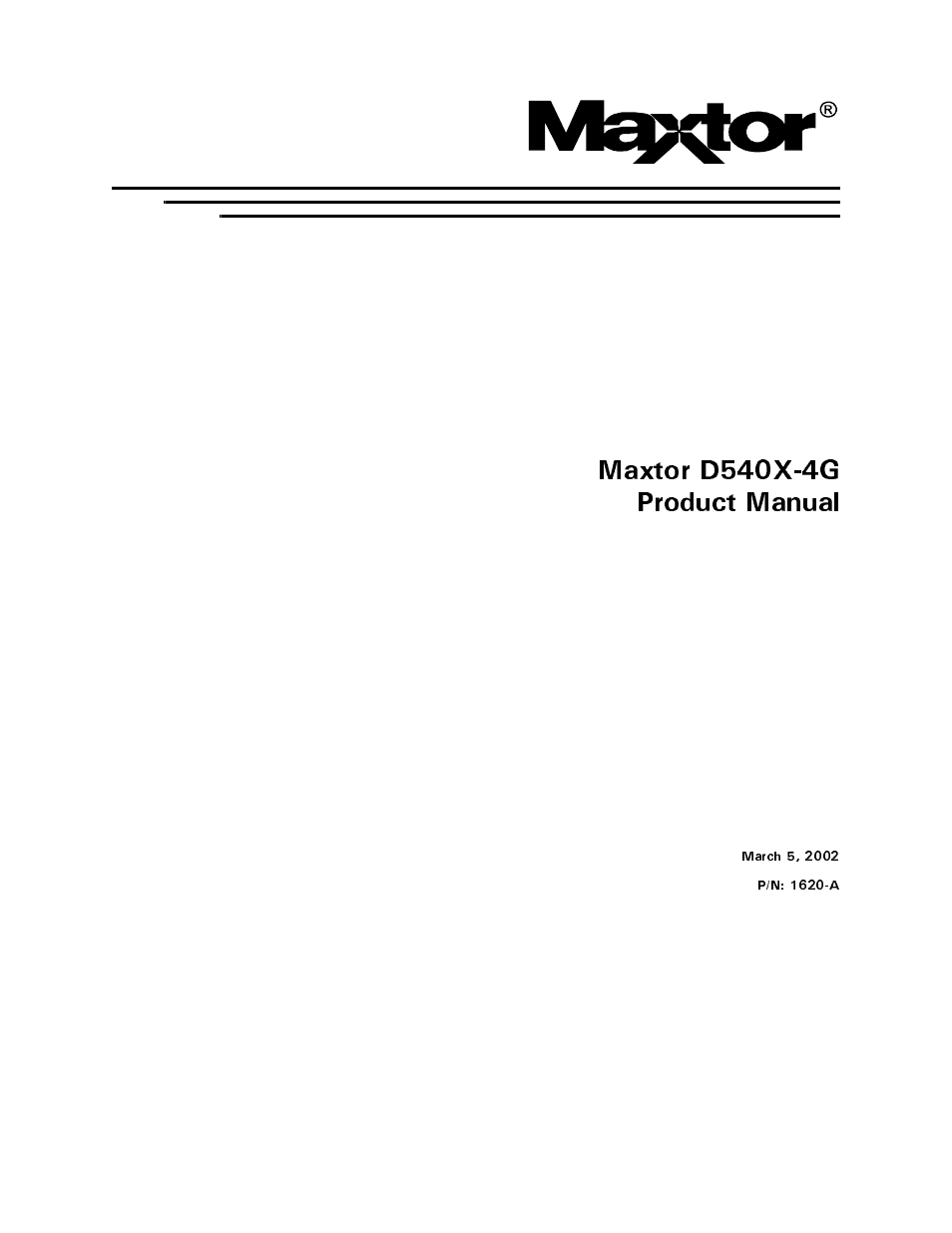 Maxtor D540X-4G User Manual | 56 pages