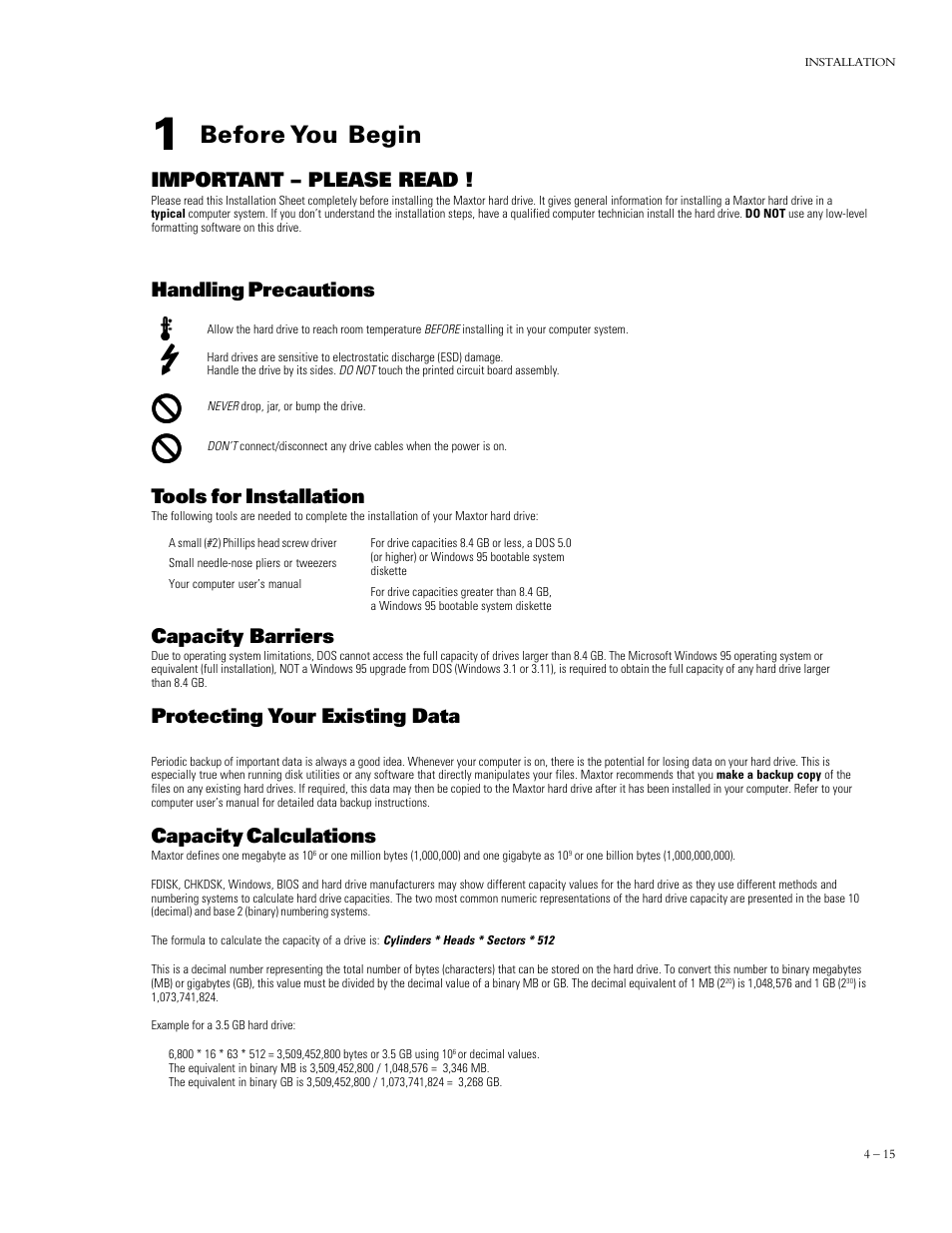 Before you begin | Maxtor DIAMONDMAX 90576D4 User Manual | Page 20 / 28