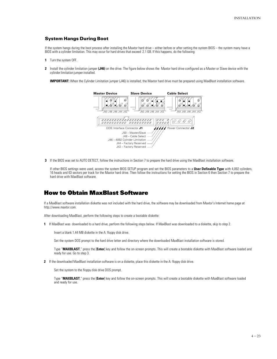 How to obtain maxblast software | Maxtor DIAMONDMAX 90576D4 User Manual | Page 28 / 28