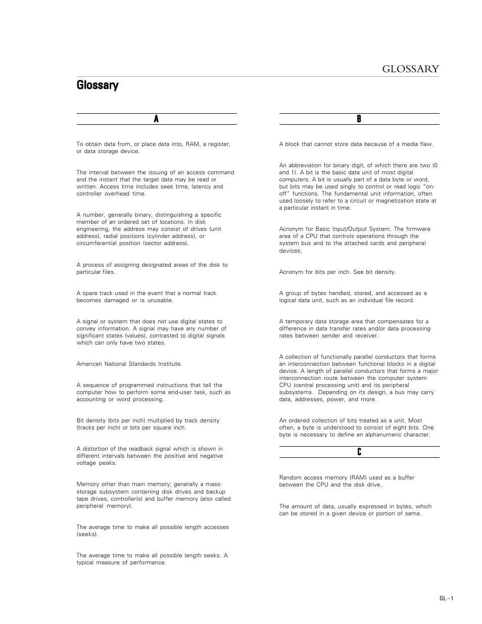 Glossary, Aaa aa | Maxtor DIAMONDMAX VL20 User Manual | Page 63 / 70