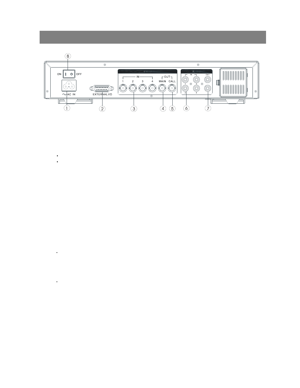 Rear panel | Maxtor 4 CH Digital Multiplex Recorder User Manual | Page 8 / 26