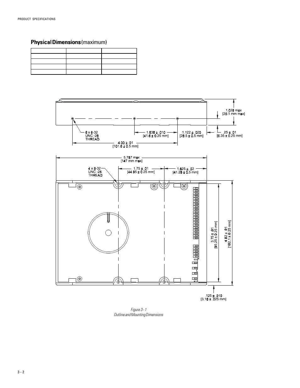 Physical dimensions, Physical dimensions physical dimensions (maximum) | Maxtor 5T040H4 User Manual | Page 17 / 64
