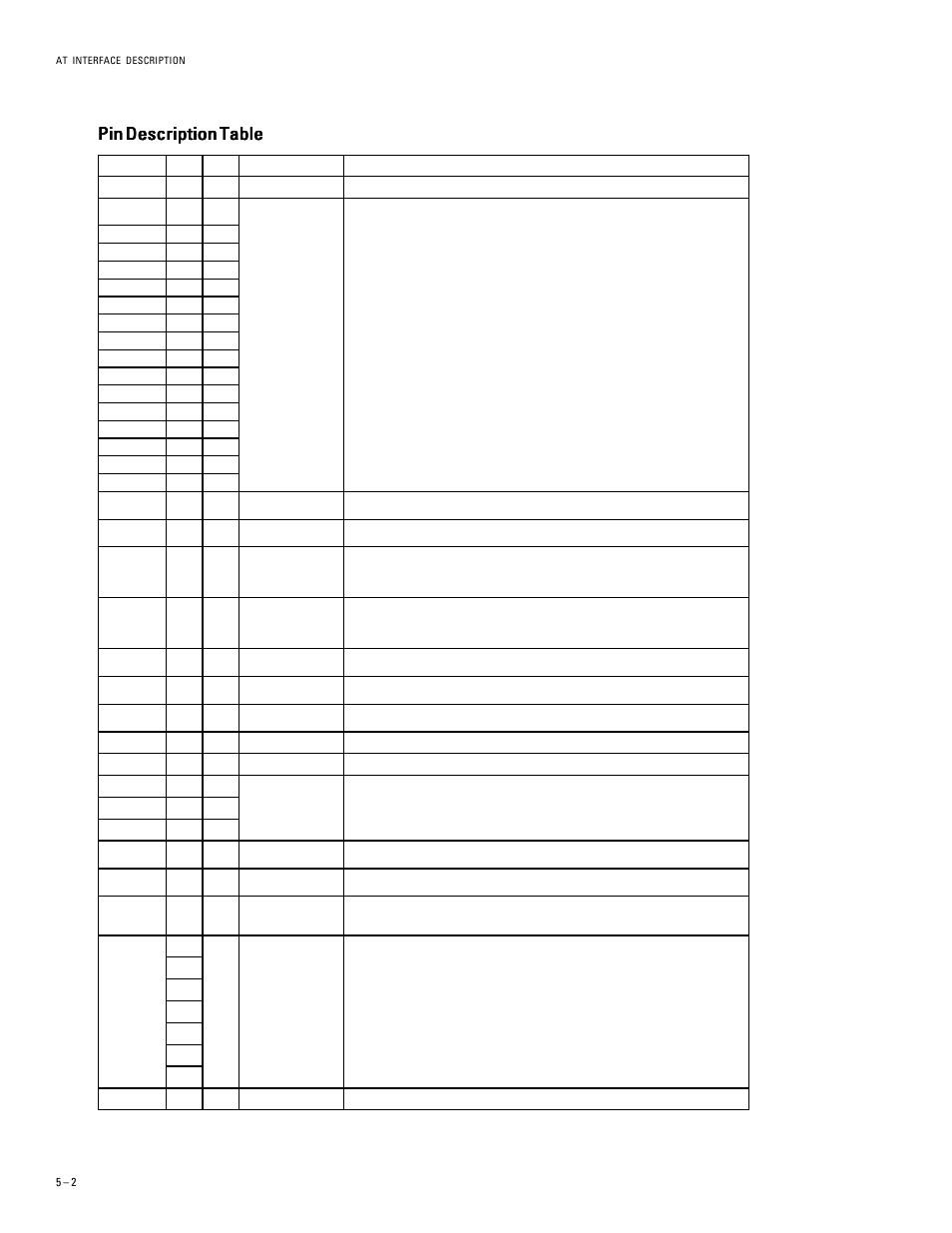 Pin description table | Maxtor 5T040H4 User Manual | Page 27 / 64