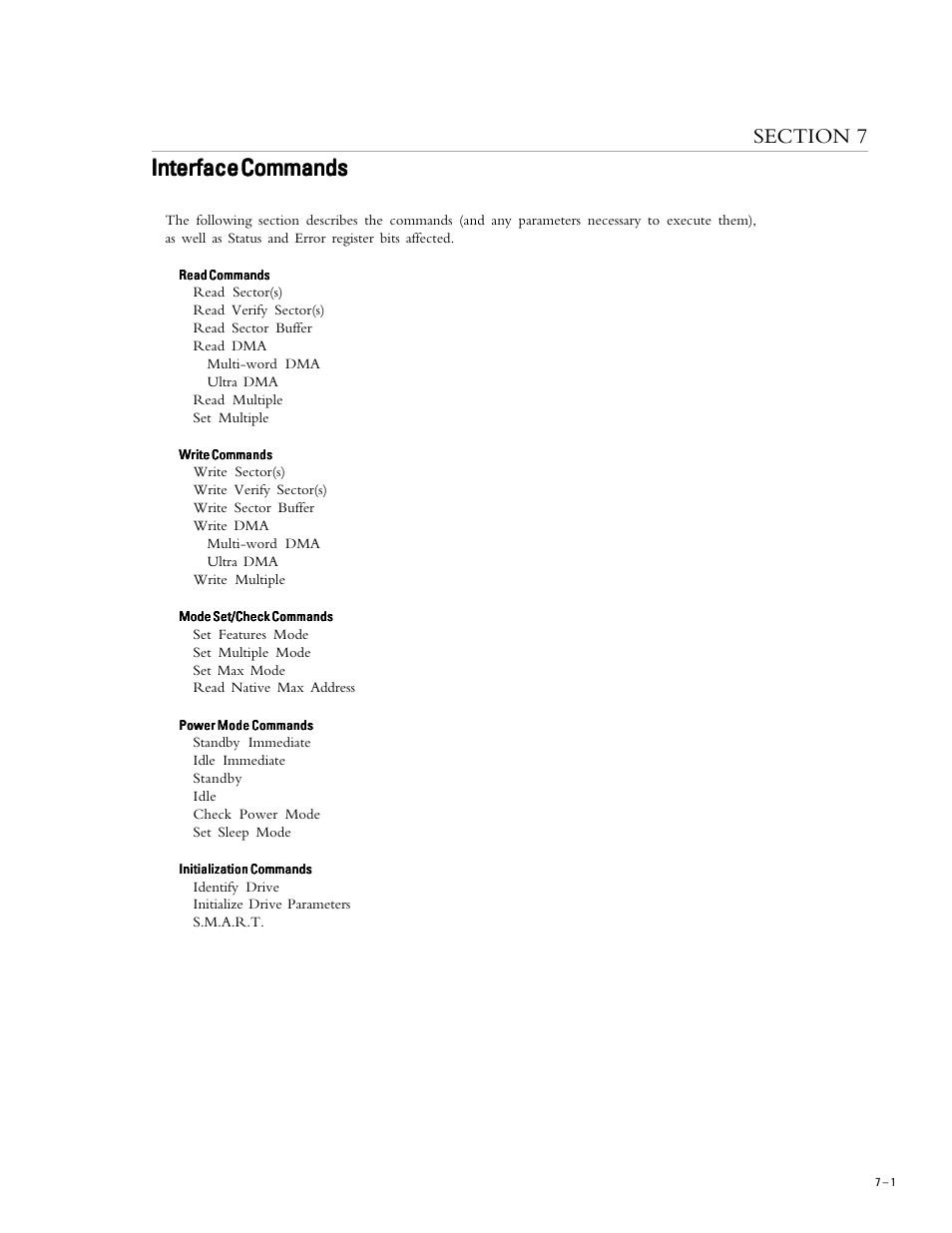 Interface commands | Maxtor 5T040H4 User Manual | Page 42 / 64