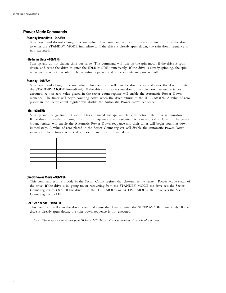 Power mode commands | Maxtor 5T040H4 User Manual | Page 49 / 64