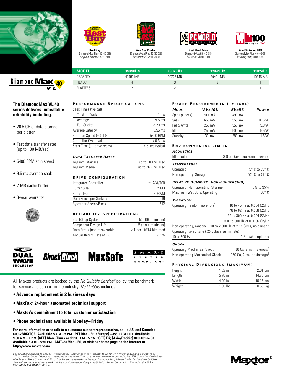 Maxtor DiamondMax VL 40 User Manual | Page 2 / 2
