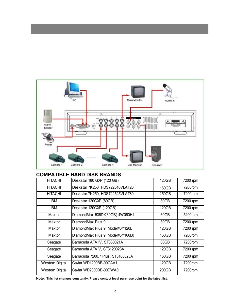 Installation guide before operation, Compatible hard disk brands | Maxtor CDR-04S User Manual | Page 5 / 26