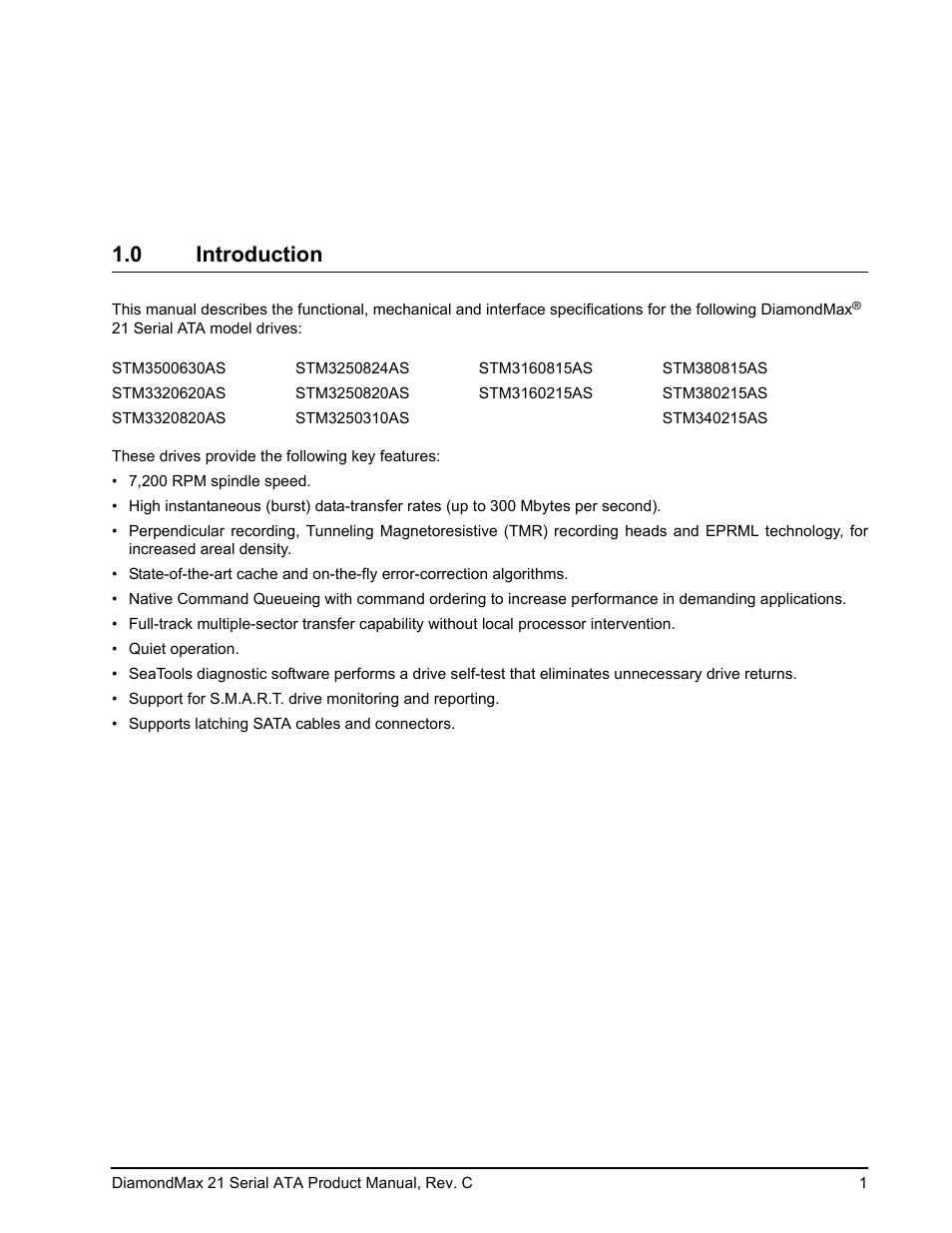 0 introduction, Introduction | Maxtor STM3160215AS User Manual | Page 7 / 56