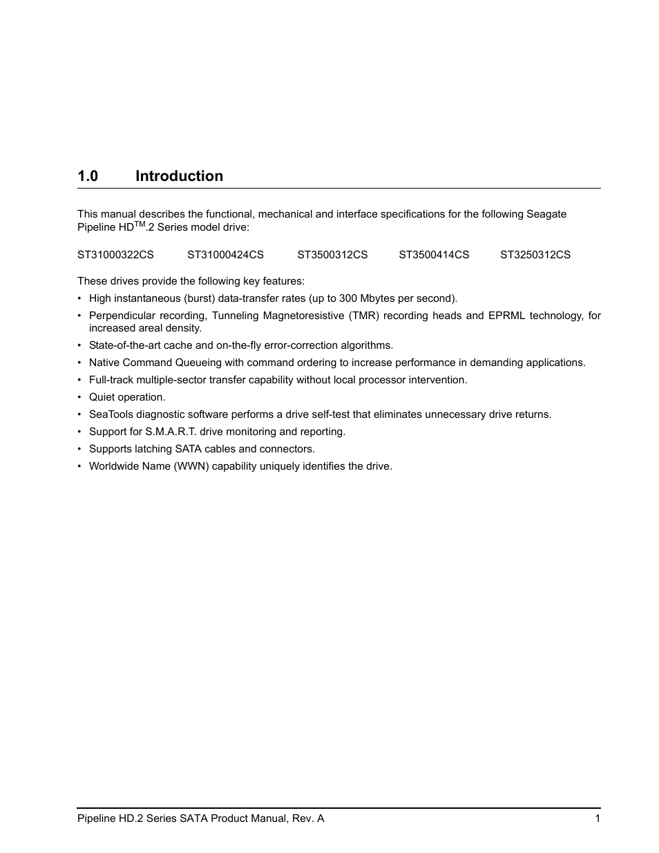 0 introduction | Maxtor Pipeline HD.2 Series SATA ST3500312CS User Manual | Page 7 / 46