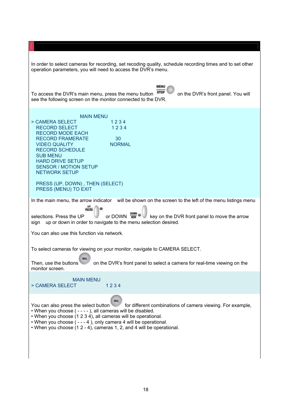 Maxtor 4-Channel DVR (Digital Video Recorder) User Manual | Page 18 / 69