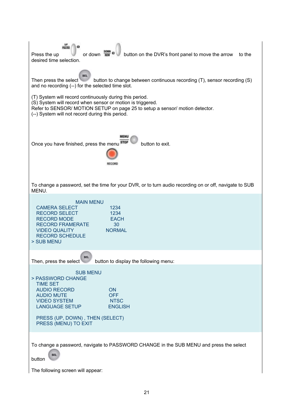 Maxtor 4-Channel DVR (Digital Video Recorder) User Manual | Page 21 / 69