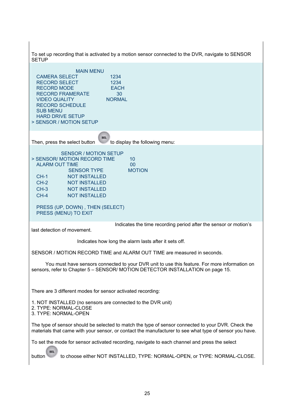 Maxtor 4-Channel DVR (Digital Video Recorder) User Manual | Page 25 / 69