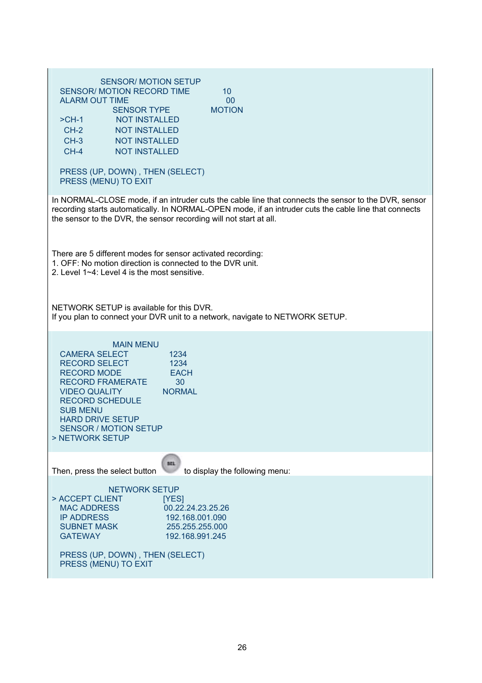 Maxtor 4-Channel DVR (Digital Video Recorder) User Manual | Page 26 / 69