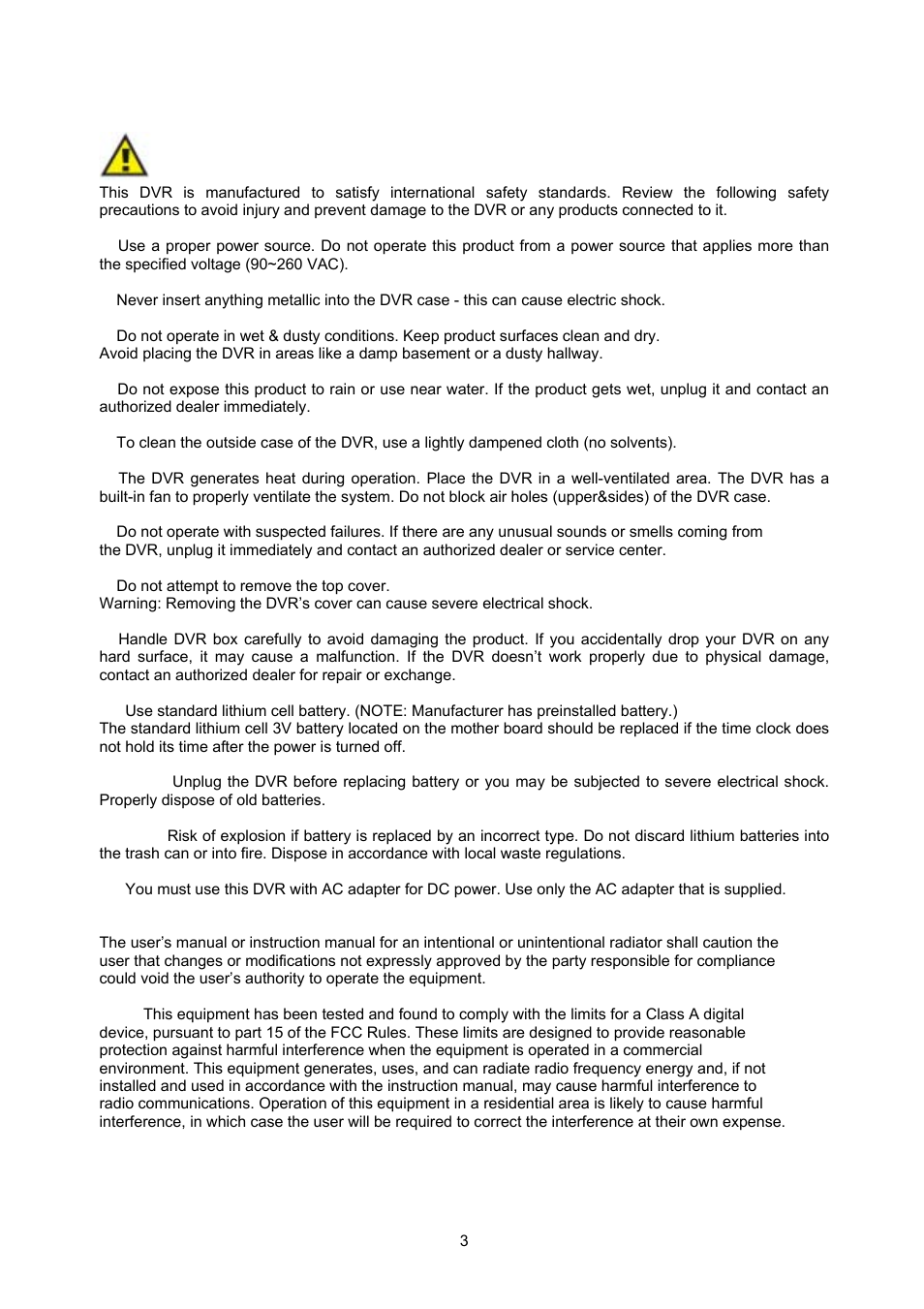 Maxtor 4-Channel DVR (Digital Video Recorder) User Manual | Page 3 / 69