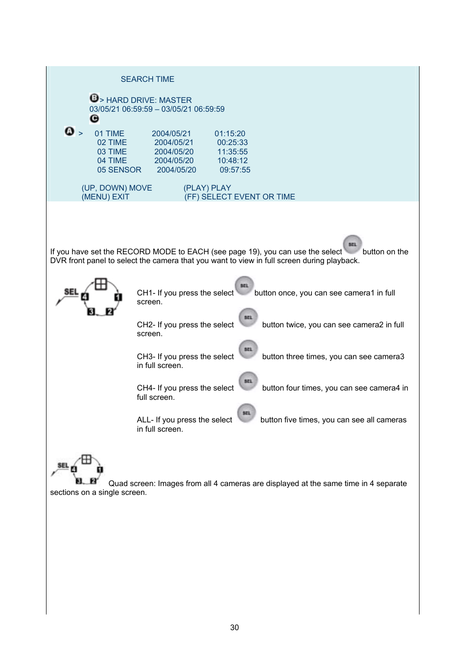 Maxtor 4-Channel DVR (Digital Video Recorder) User Manual | Page 30 / 69