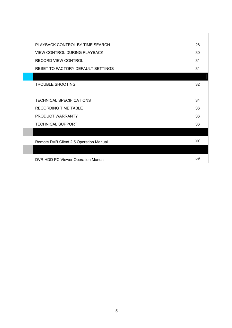 Maxtor 4-Channel DVR (Digital Video Recorder) User Manual | Page 5 / 69