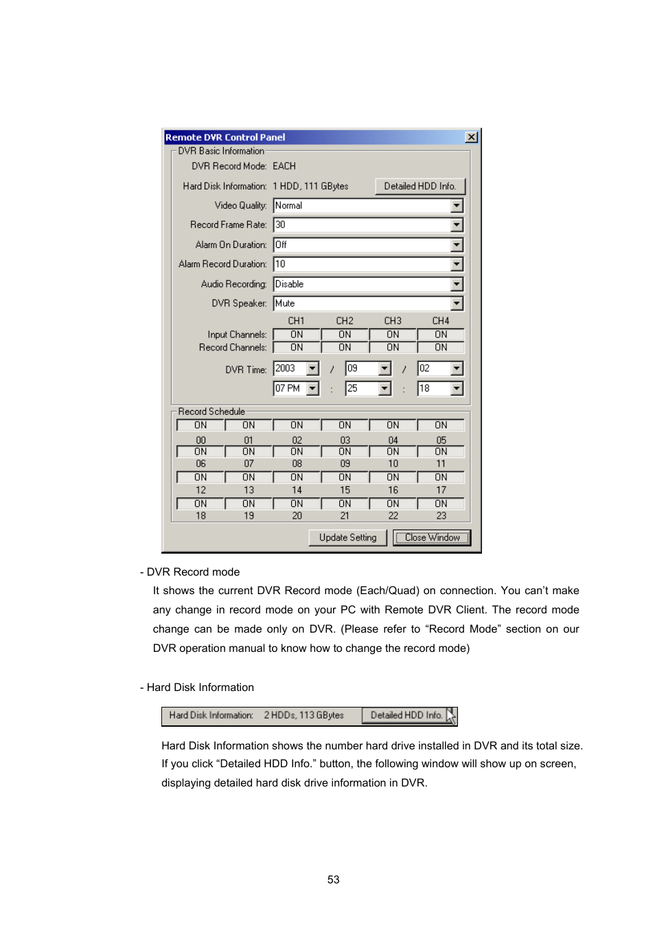 B. dvr management | Maxtor 4-Channel DVR (Digital Video Recorder) User Manual | Page 53 / 69