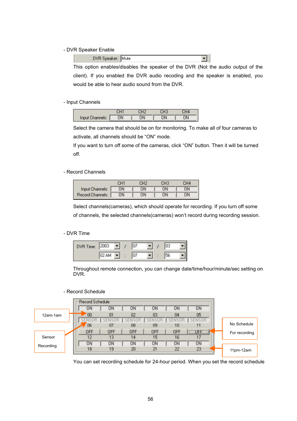 Maxtor 4-Channel DVR (Digital Video Recorder) User Manual | Page 56 / 69