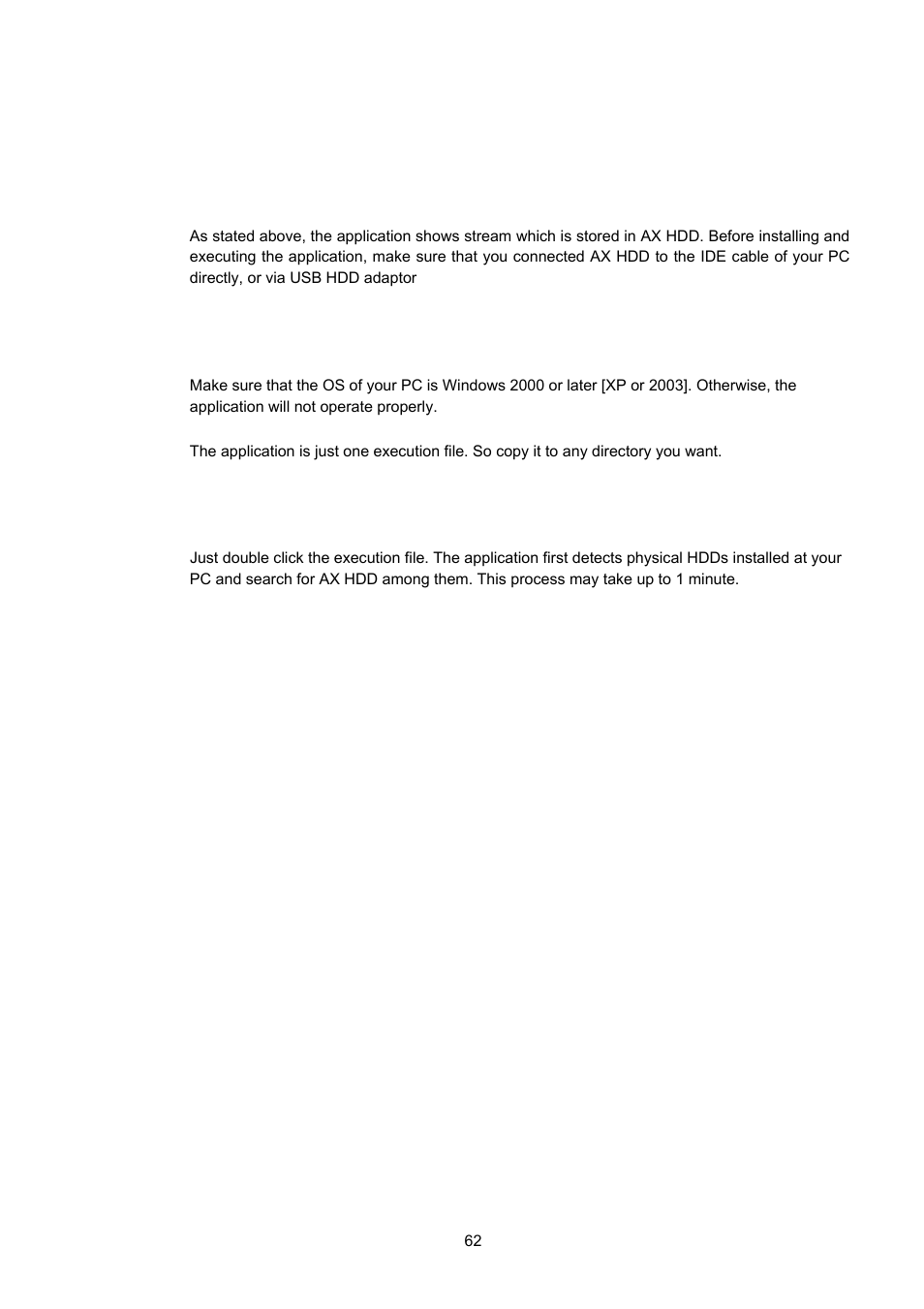 Installation, Execution, A. hardware installation | B. software installation | Maxtor 4-Channel DVR (Digital Video Recorder) User Manual | Page 62 / 69