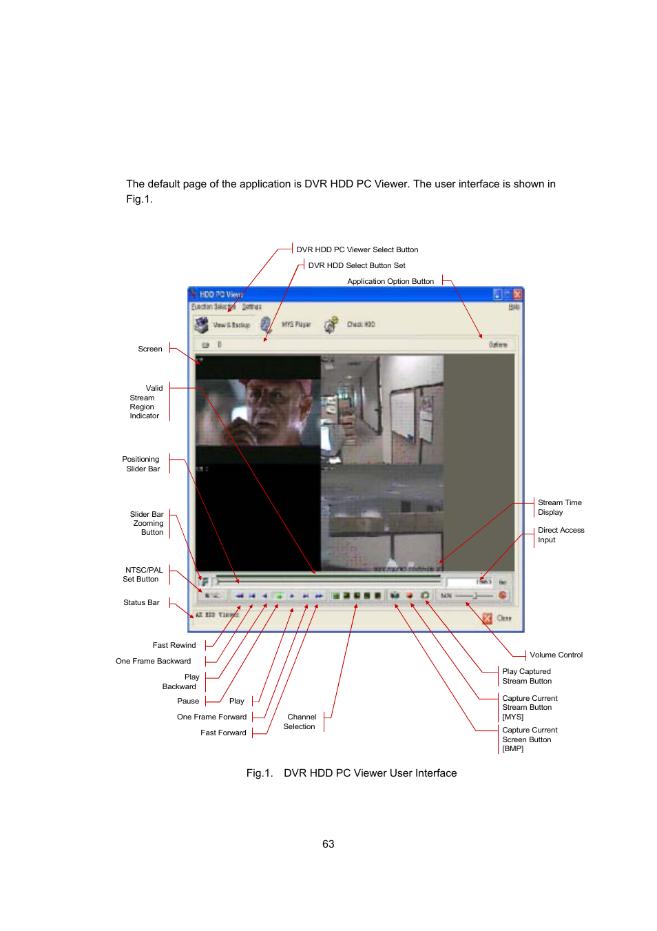 Dvr hdd pc viewer, A. user interface | Maxtor 4-Channel DVR (Digital Video Recorder) User Manual | Page 63 / 69