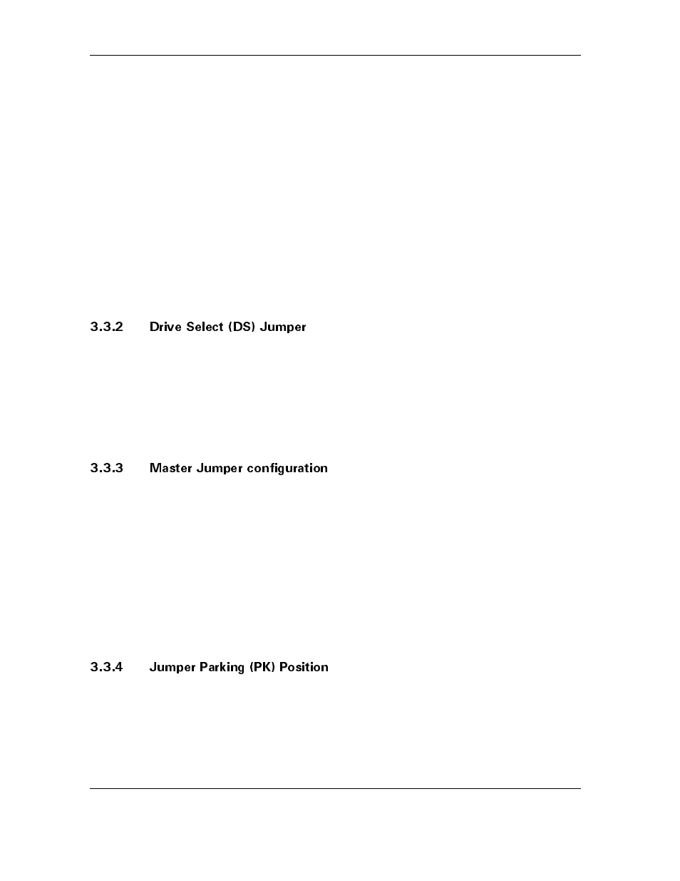 2 drive select (ds) jumper, 3 master jumper configuration, 4 jumper parking (pk) position | Maxtor D540X-4K User Manual | Page 24 / 96