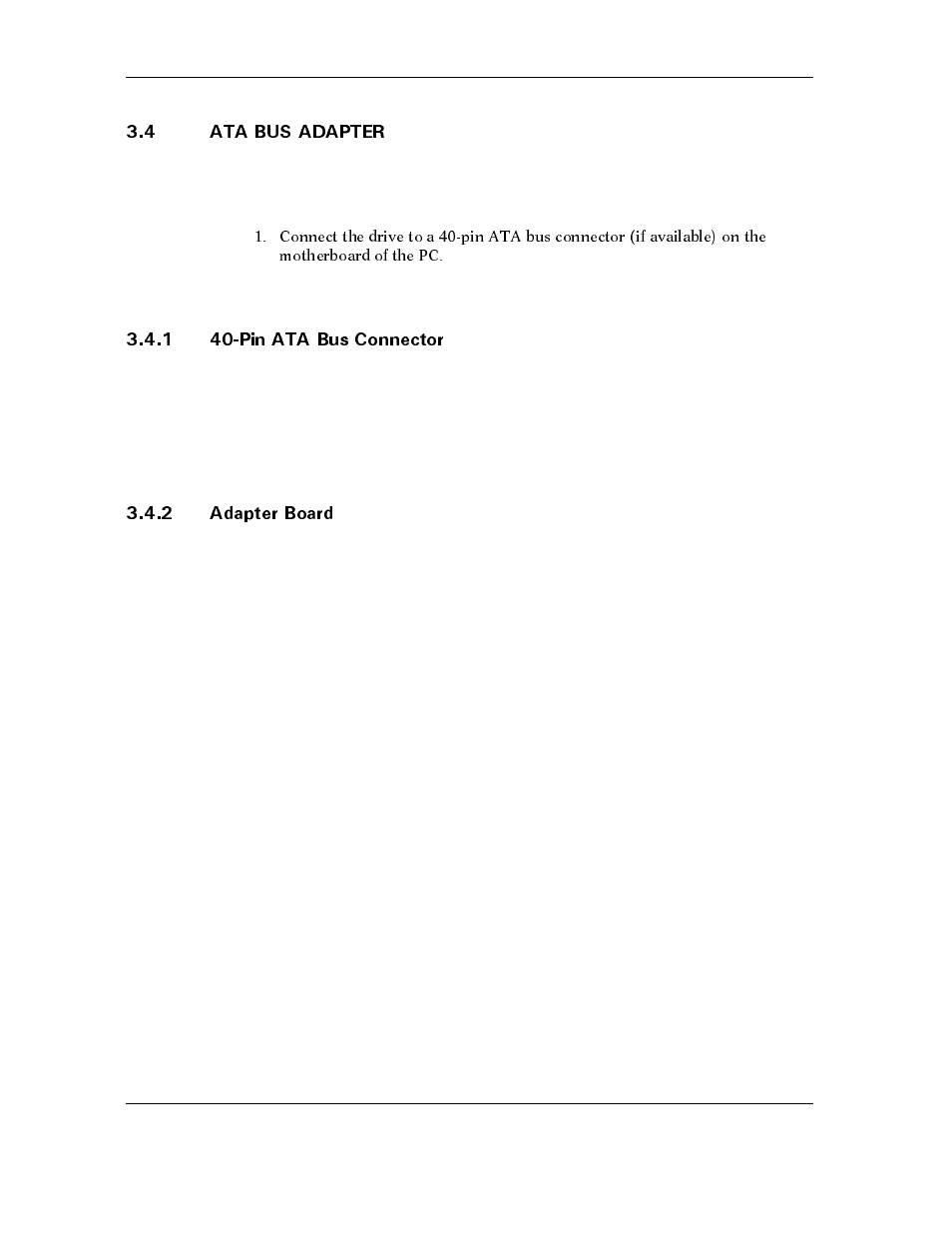 4 ata bus adapter, 1 40-pin ata bus connector, 2 adapter board | 4 ata bus adapter -8 | Maxtor D540X-4K User Manual | Page 26 / 96