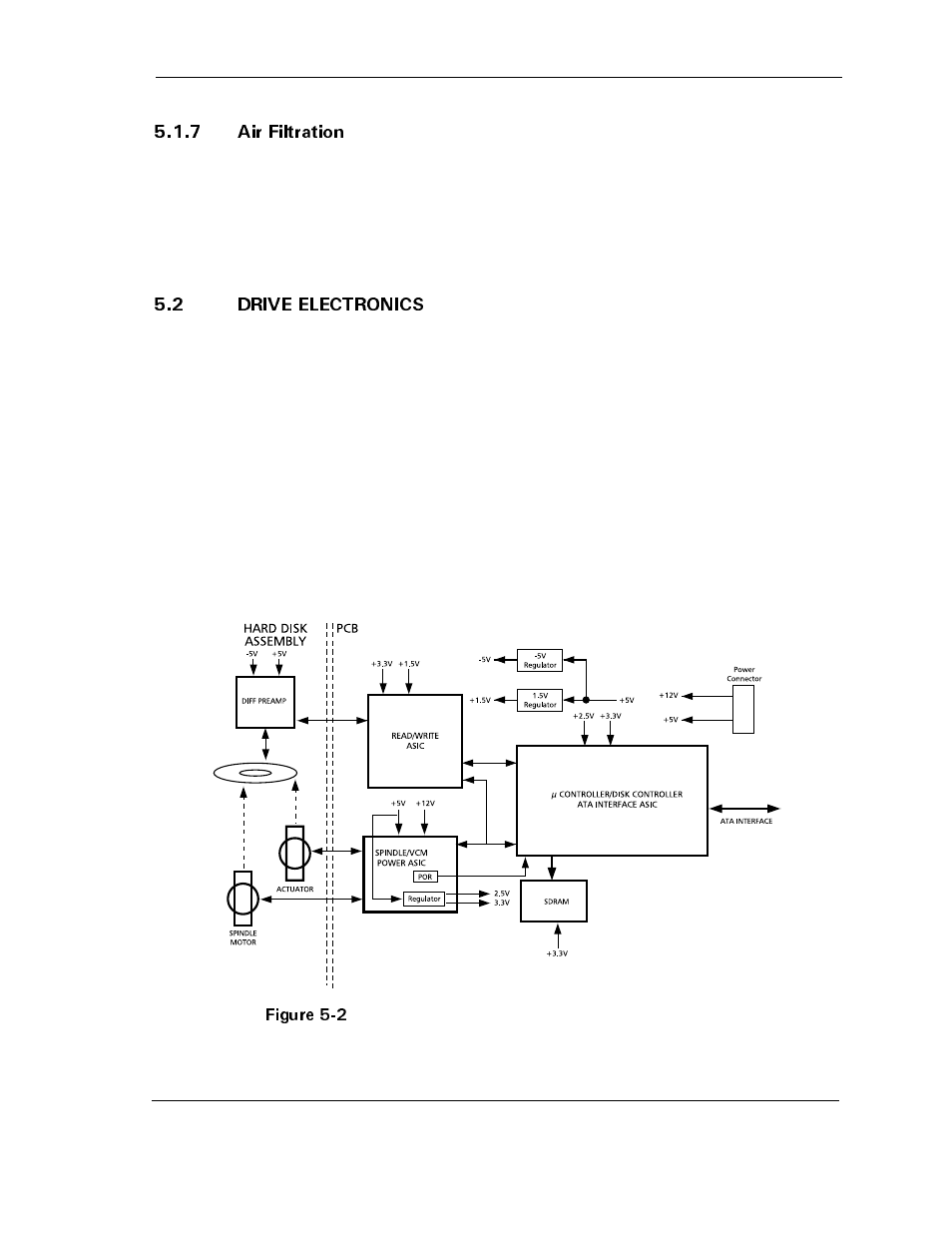 7 air filtration, 2 drive electronics, 7 air filtration -6 | 2 drive electronics -6, Figure 5-2 | Maxtor D540X-4K User Manual | Page 53 / 96