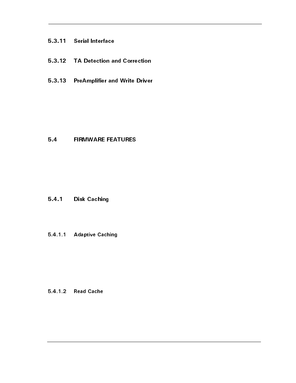 11 serial interface, 12 ta detection and correction, 13 preamplifier and write driver | 4 firmware features, 1 disk caching, 1 adaptive caching, 2 read cache, 4 firmware features -10, 1 disk caching -10 | Maxtor D540X-4K User Manual | Page 57 / 96