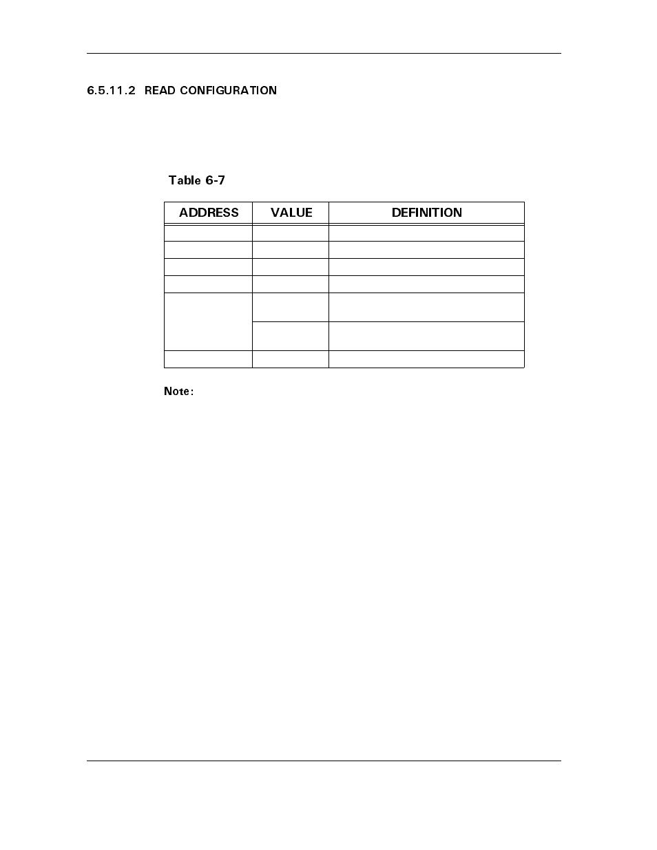 2 read configuration, Table 6-7 accessing the read configuration command, Table 6-7 | Accessing the read configuration command -11 | Maxtor D540X-4K User Manual | Page 74 / 96
