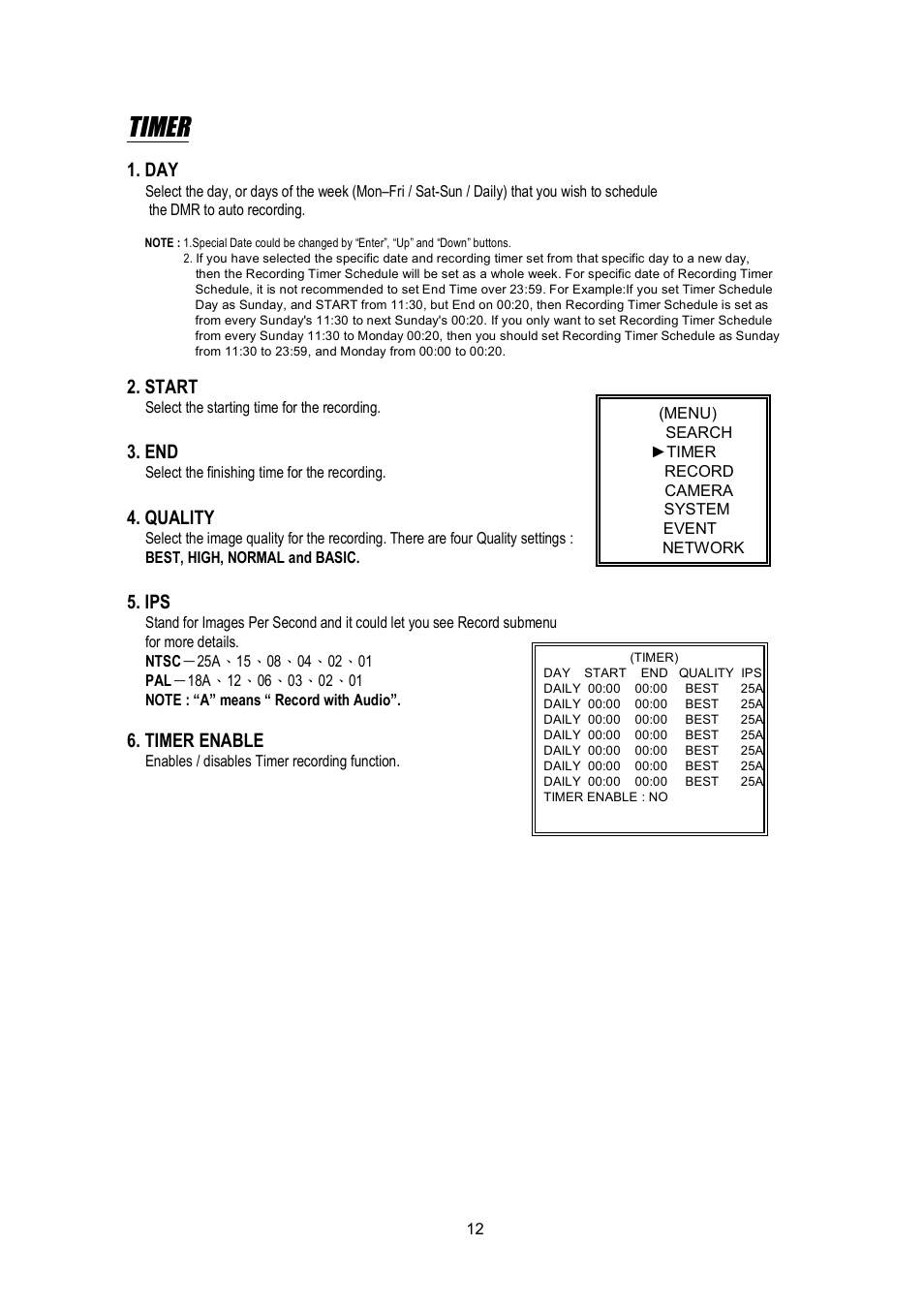 Timer | Maxtor Digital Multiplex Recorder User Manual | Page 16 / 54