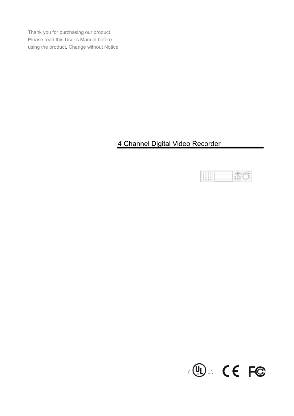 Maxtor 4 Channel Digital Video Recorder User Manual | 65 pages