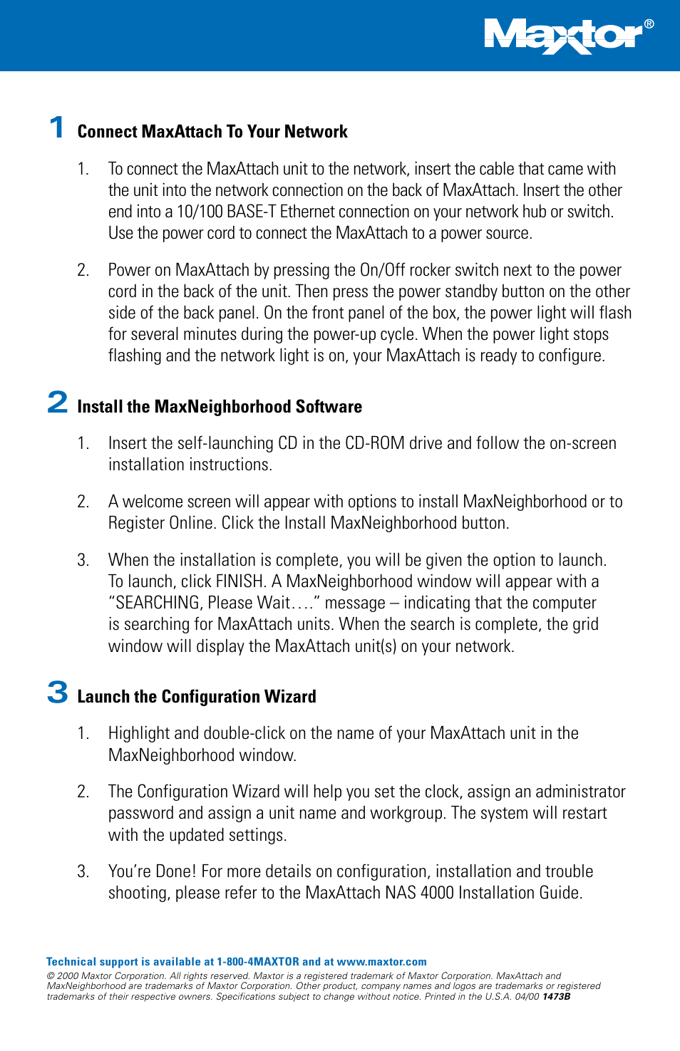 Maxtor MaxAttach NAS 4000 User Manual | Page 2 / 2