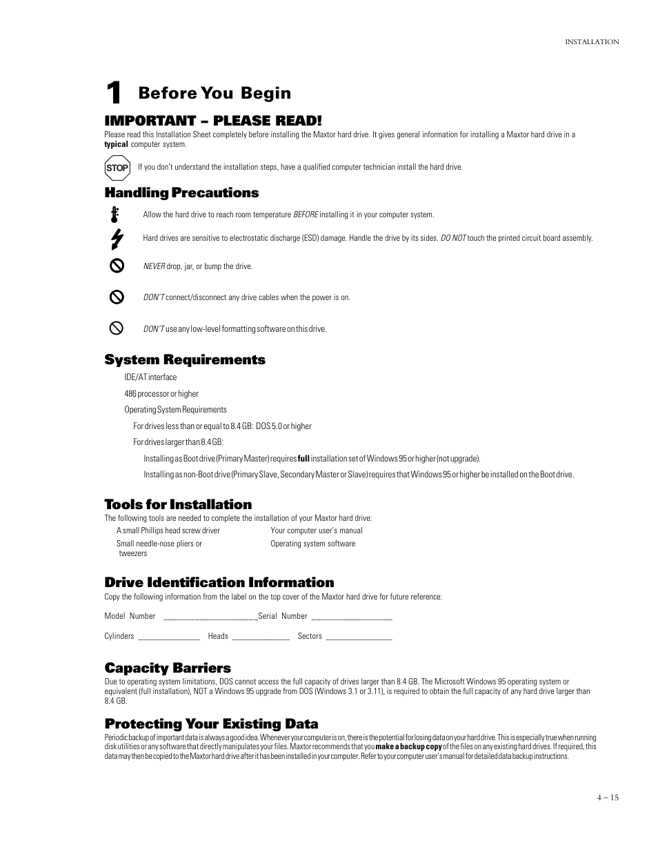 Before you begin | Maxtor DIAMONDMAX 90840D7 User Manual | Page 20 / 26