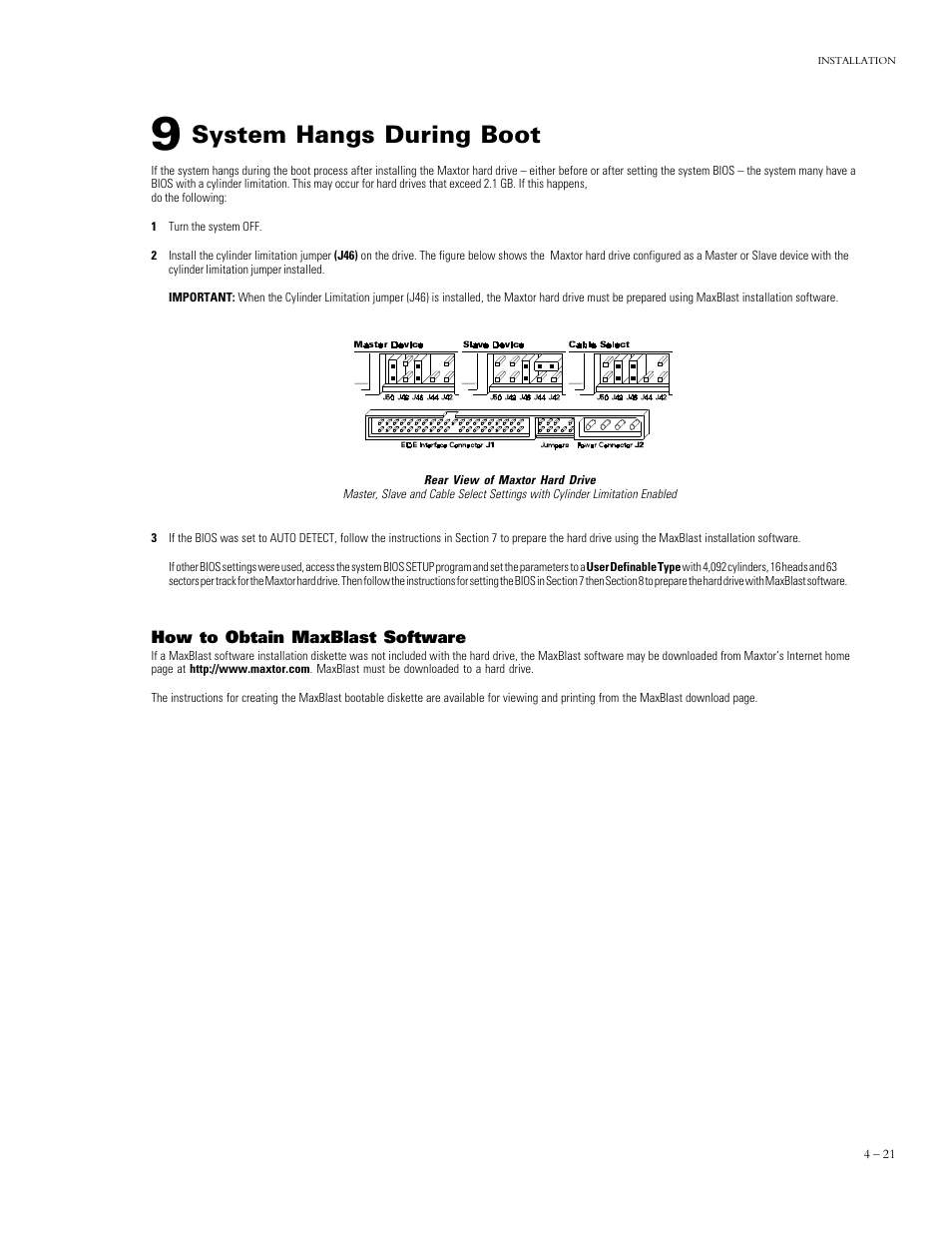 System hangs during boot | Maxtor DIAMONDMAX 90840D7 User Manual | Page 26 / 26